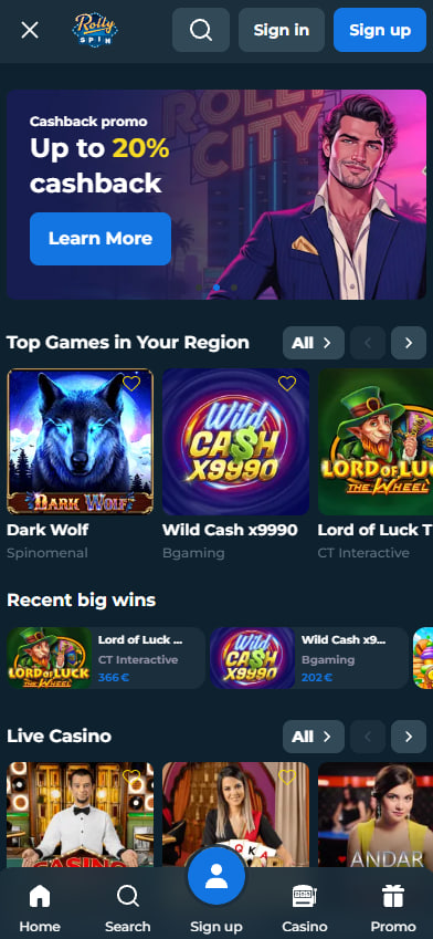 RollySpin - nouveau casino en ligne france